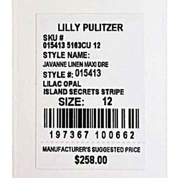 Lilly Pulitzer Javanne Linen Maxi Dress in Lilac Opal Stripe NWT - Size 12 - Picture 7 of 8